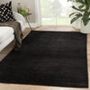 Basis Handmade Solid Black Area Rug