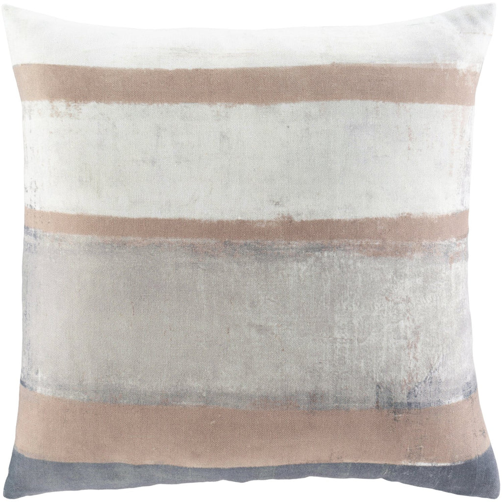 Balliano BLN-002 Woven Square Pillow in Light Gray & Beige by Surya