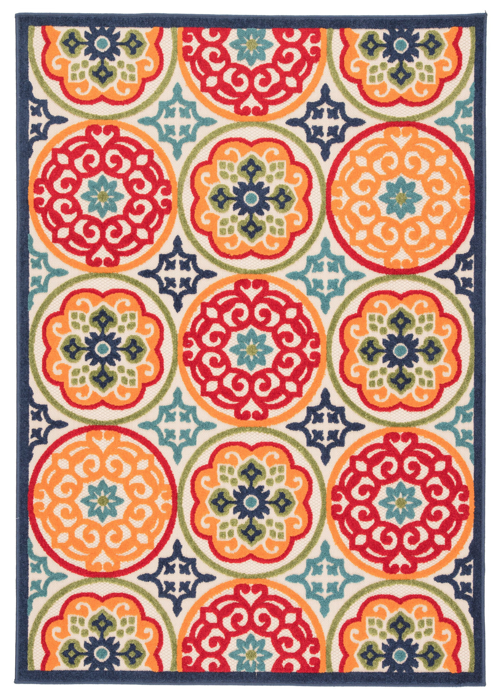 Tela Indoor/ Outdoor Medallion Multicolor Area Rug