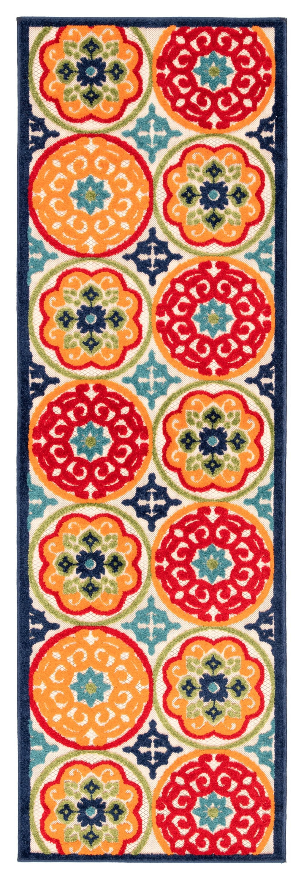 Tela Indoor/ Outdoor Medallion Multicolor Area Rug