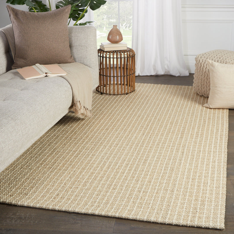 Tane Handmade Solid Beige & Ivory Rug