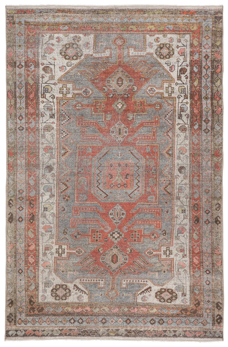 Palazza Medallion Gray/ Orange Rug by Jaipur Living