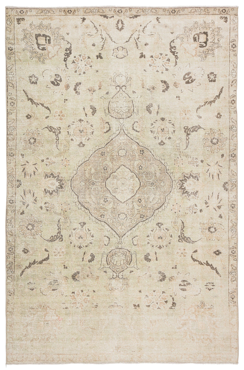 Victoire Medallion Green/ Gray Rug by Jaipur Living