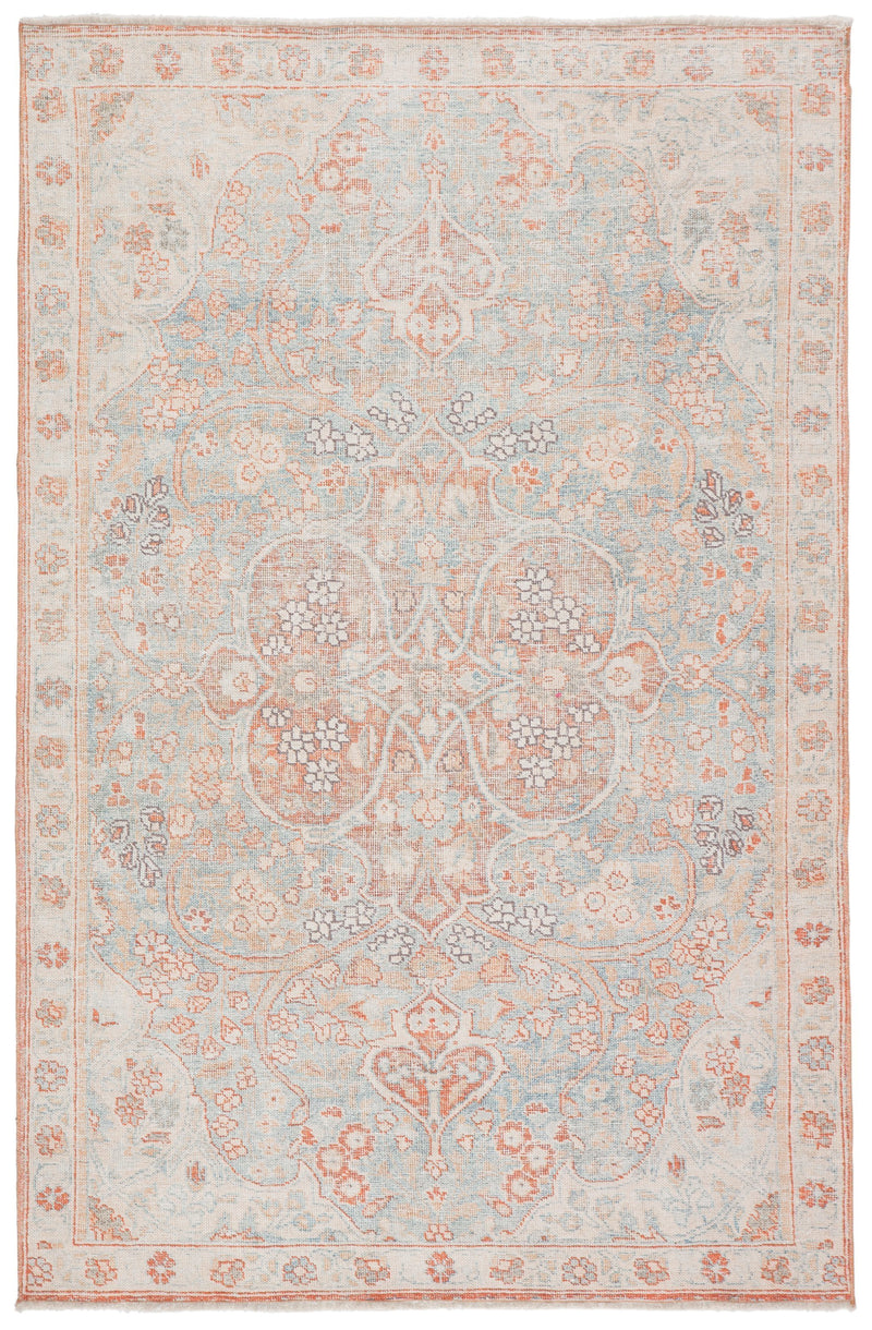 Fay Medallion Orange/ Light Blue Rug