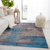 Hoku Abstract Rug in Blue & Brown by Jaipur Living