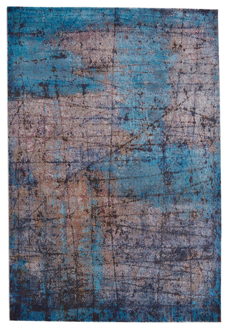 Hoku Abstract Rug in Blue & Brown by Jaipur Living