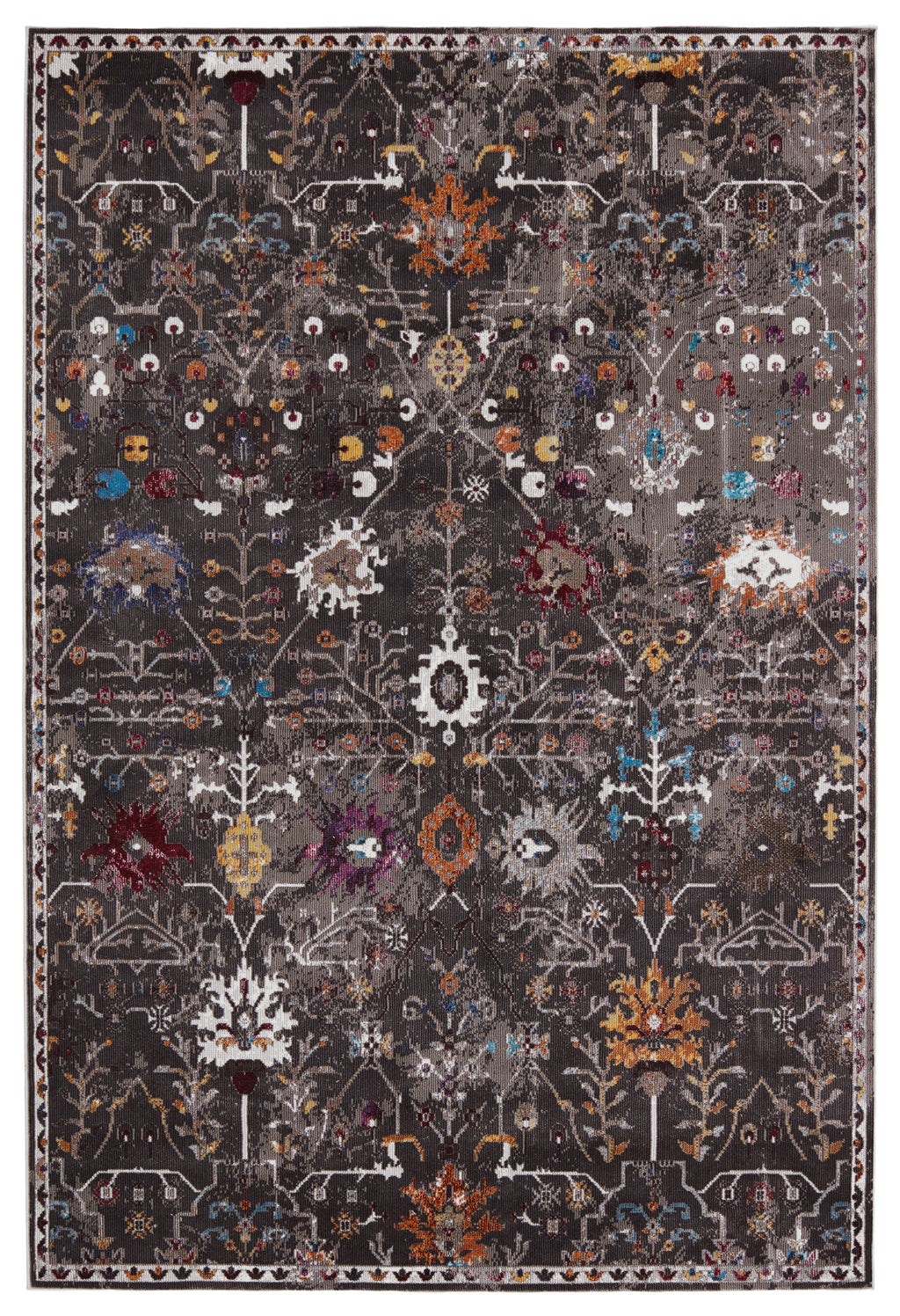 Zaniah Trellis Rug in Black & Multicolor by Jaipur Living