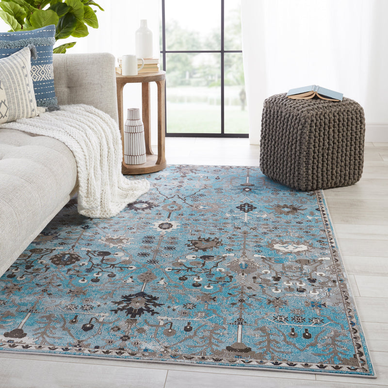 Zaniah Trellis Rug in Light Blue & Gray by Jaipur Living