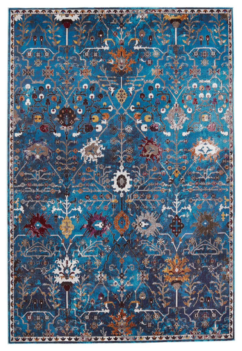 Zaniah Trellis Rug in Blue & Multicolor by Jaipur Living