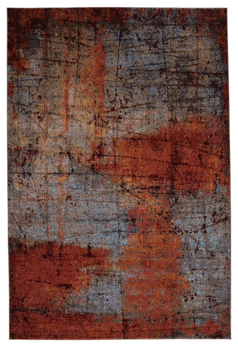 Borealis Hoku Orange & Light Blue Rug 1