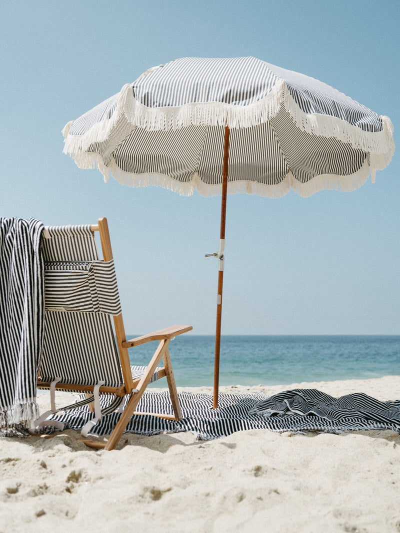 Laurens Navy Stripe Beach Towel