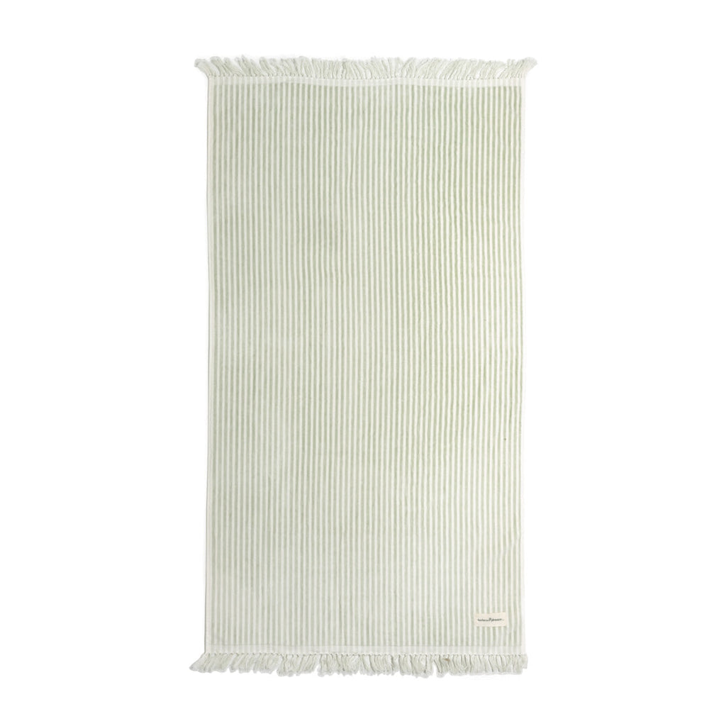 Laurens Sage Stripe Beach Towel