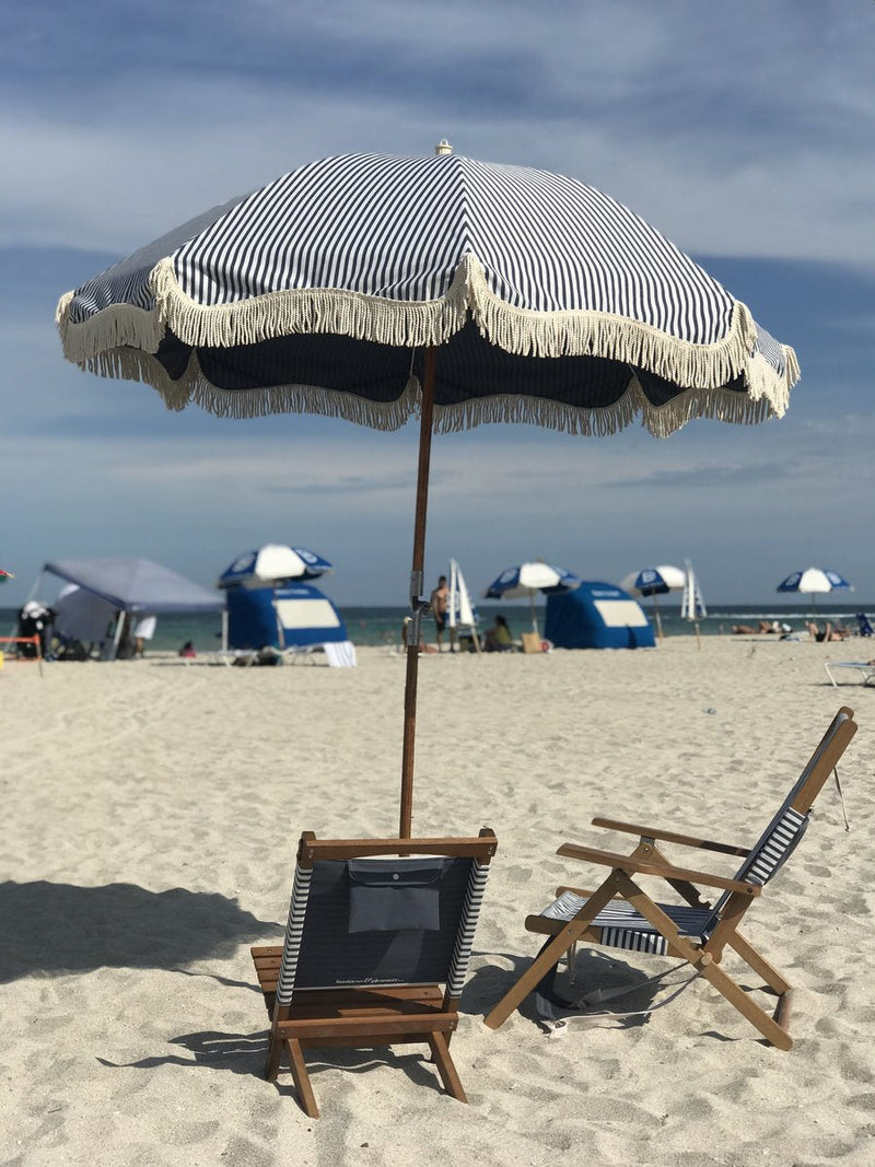 Laurens Navy Stripe Premium Beach Umbrella