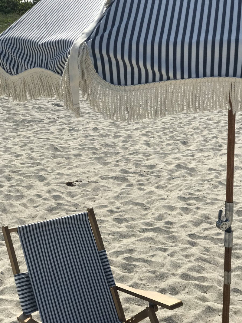 Laurens Navy Stripe Premium Beach Umbrella