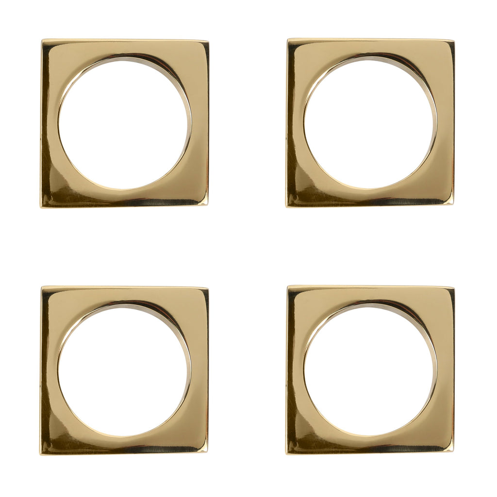 Set of 4 Modernist Napkin Rings in Solid Brass design by Sir/Madam