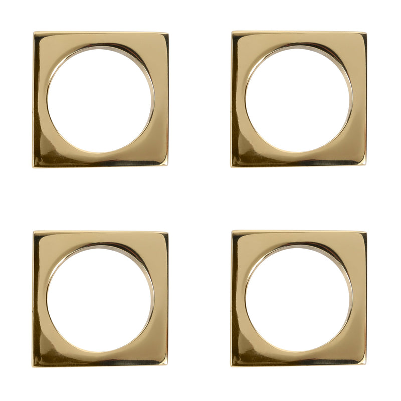 Set of 4 Modernist Napkin Rings in Solid Brass design by Sir/Madam