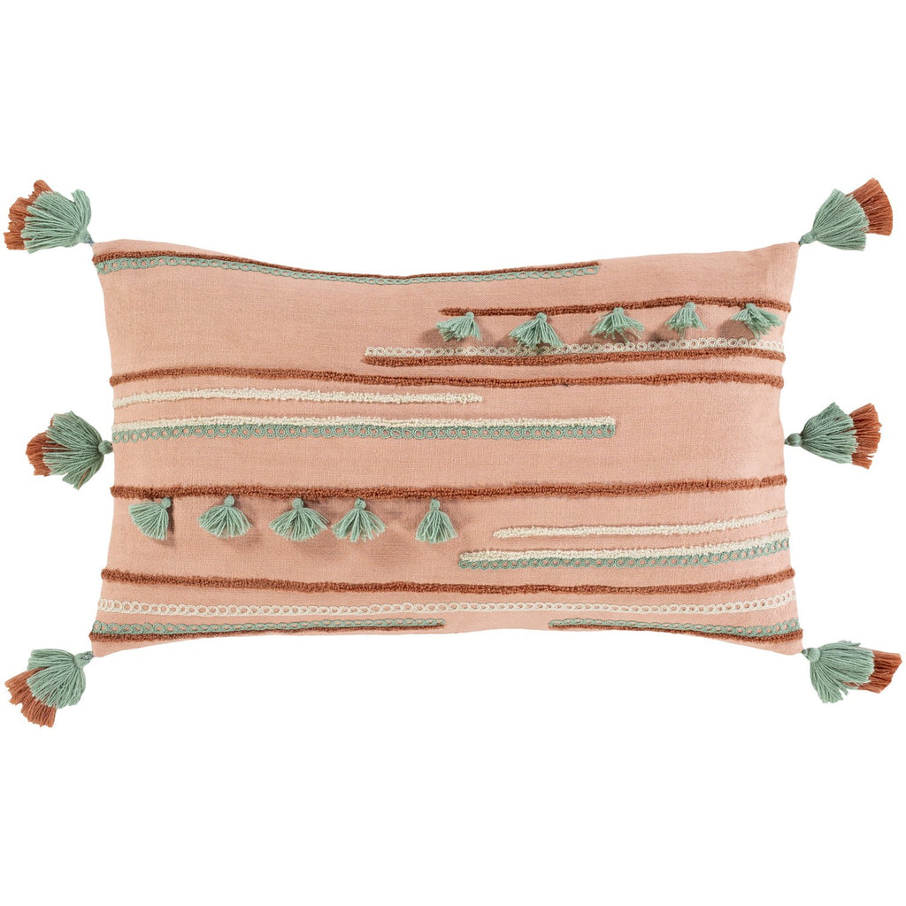 Byron Bay BRB-003 Woven Pillow in Rose & Teal by Surya