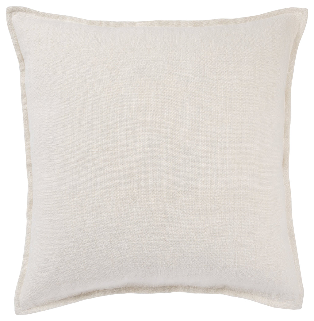 Blanche Solid Ivory Throw Pillow