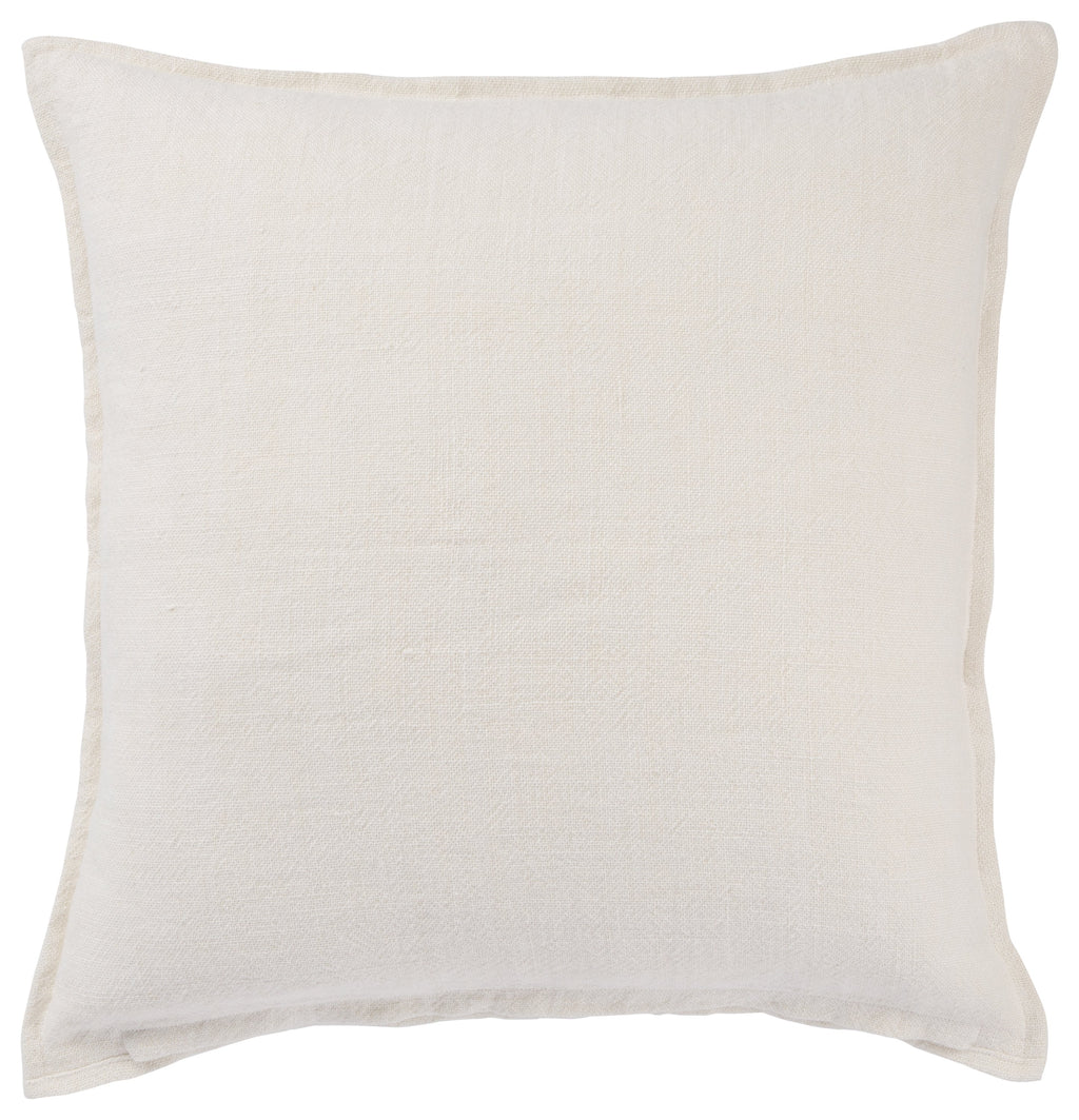 Blanche Solid Ivory Throw Pillow