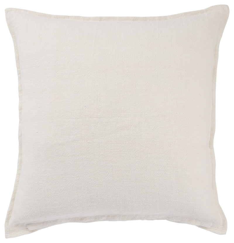 Blanche Solid Ivory Throw Pillow