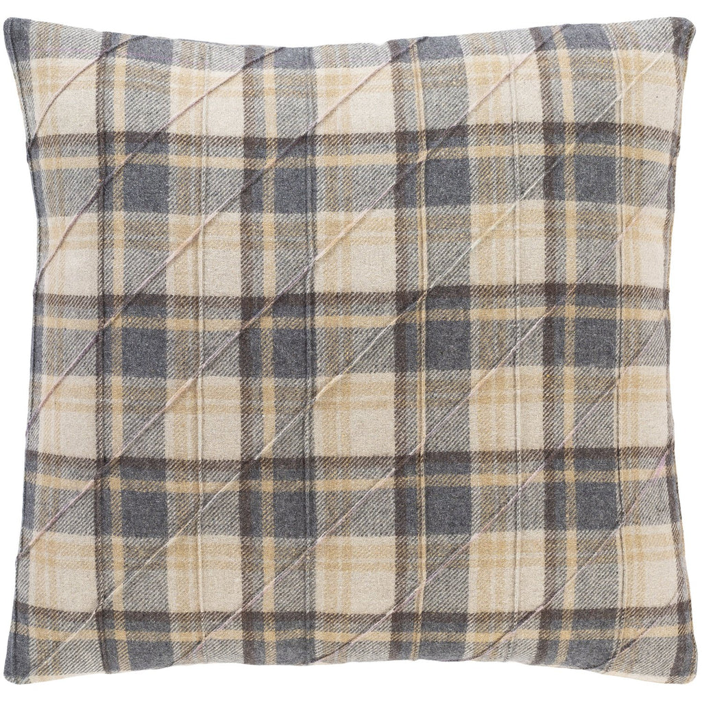 Brenley BRN-003 Woven Pillow in Taupe & Charcoal by Surya