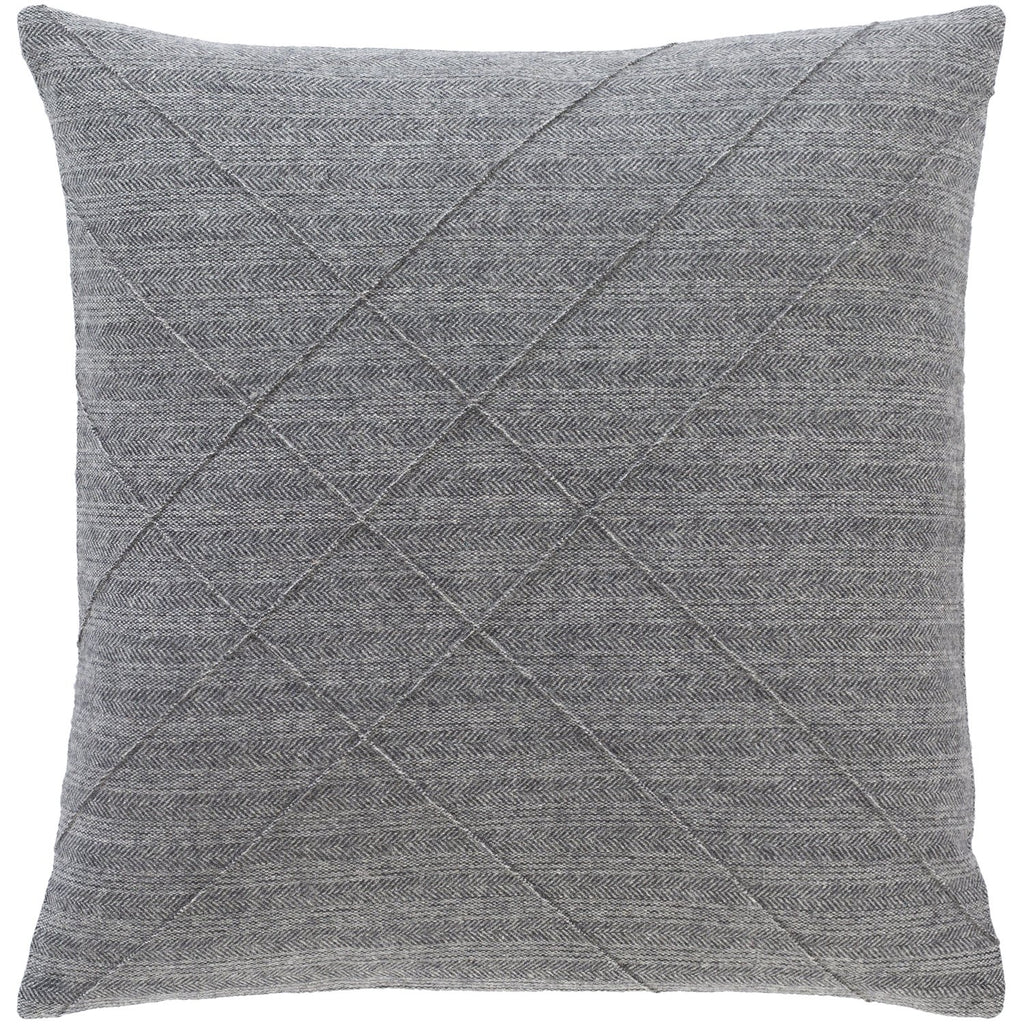 Brenley BRN-005 Woven Square Pillow in Charcoal & Ivory by Surya