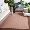 Topsail Indoor/Outdoor Striped Rose & Taupe Rug