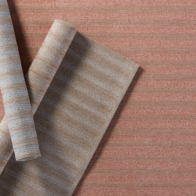 Topsail Indoor/Outdoor Striped Rose & Taupe Rug