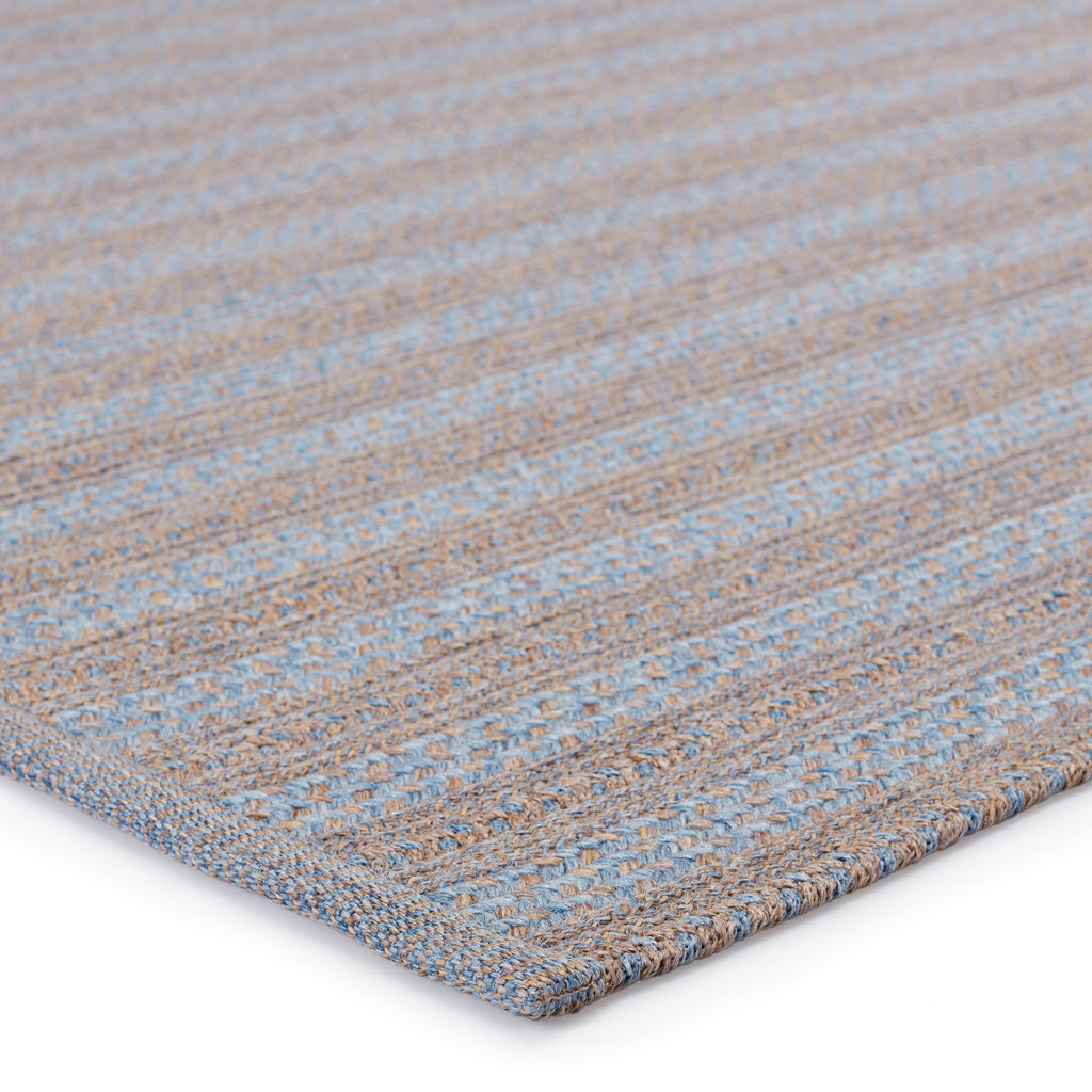 Topsail Indoor/Outdoor Striped Light Blue & Taupe Rug