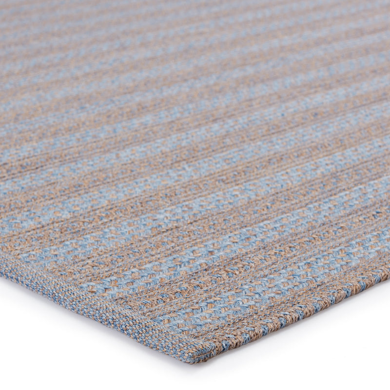 Topsail Indoor/Outdoor Striped Light Blue & Taupe Rug