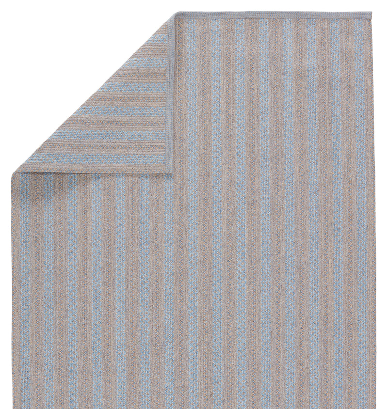 Topsail Indoor/Outdoor Striped Light Blue & Taupe Rug