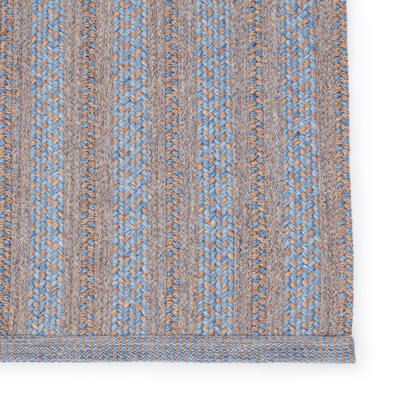 Topsail Indoor/Outdoor Striped Light Blue & Taupe Rug