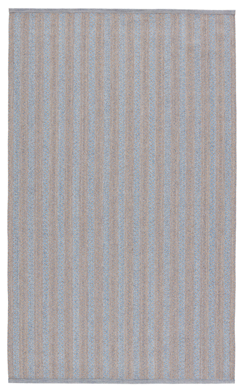 Topsail Indoor/Outdoor Striped Light Blue & Taupe Rug