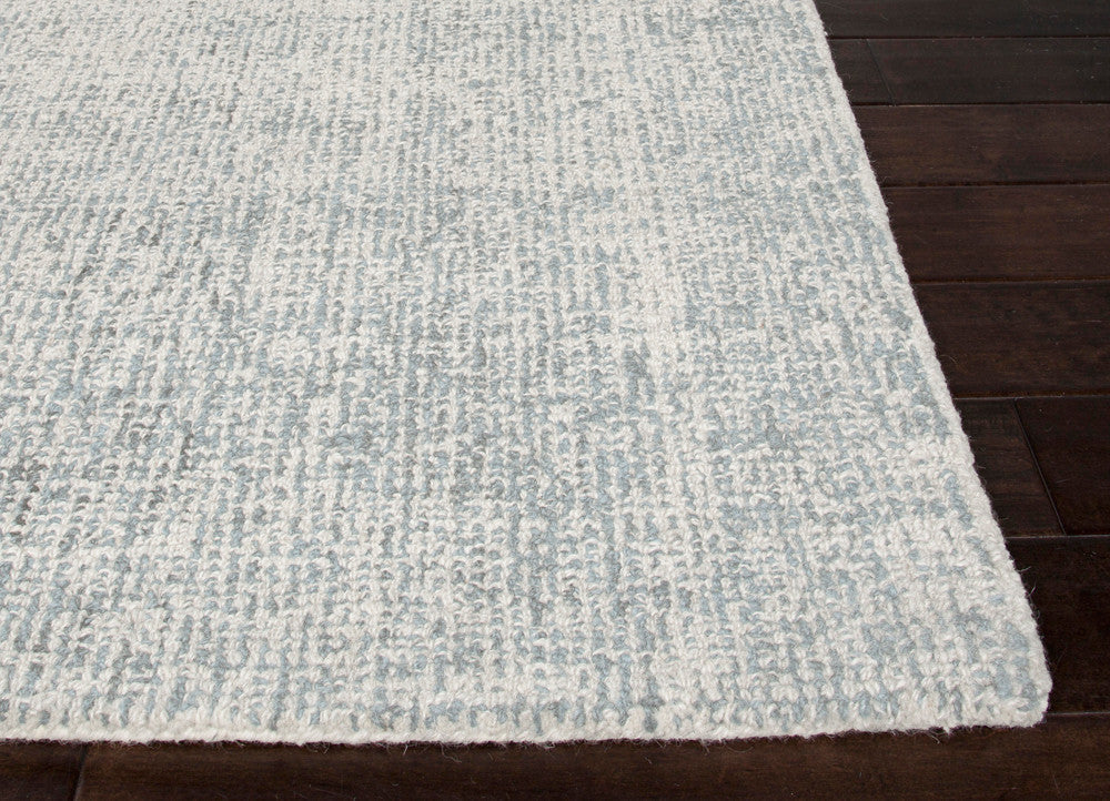 Oland Handmade Solid White & Light Blue Area Rug