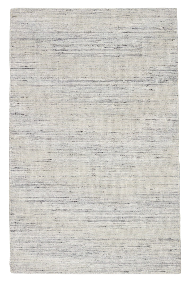 Danan Handmade Solid Gray & Ivory Rug