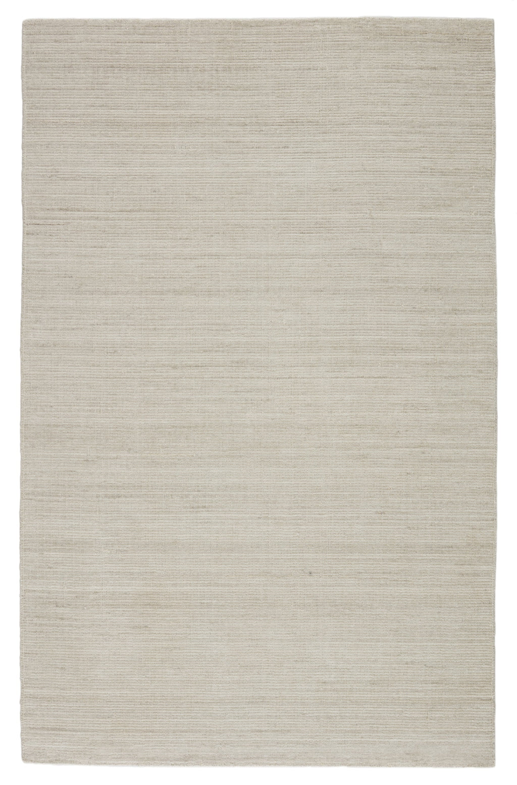 Danan Handmade Solid Ivory & Light Gray Rug