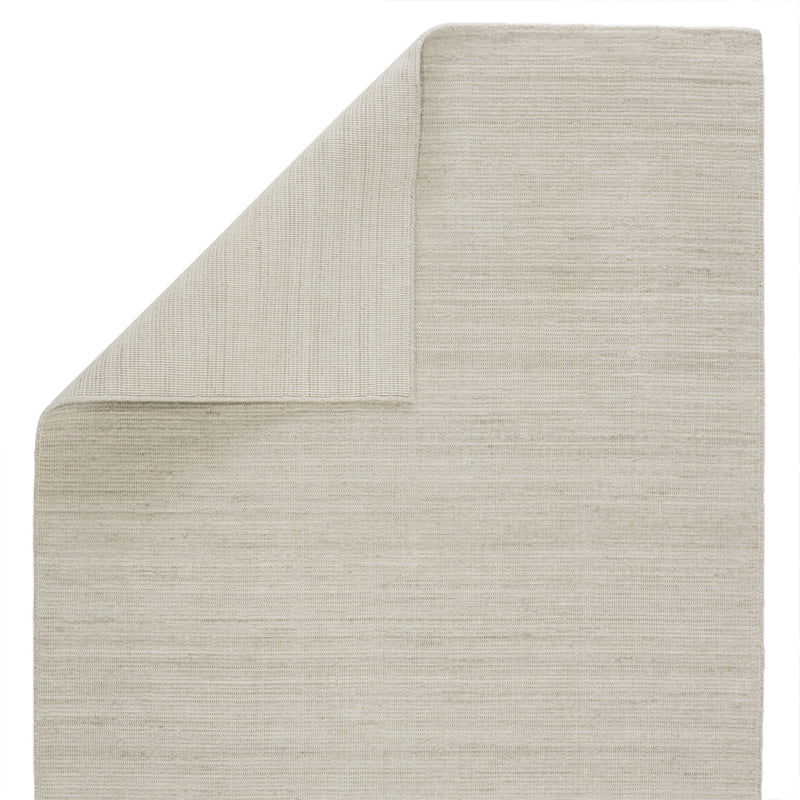 Danan Handmade Solid Ivory & Light Gray Rug