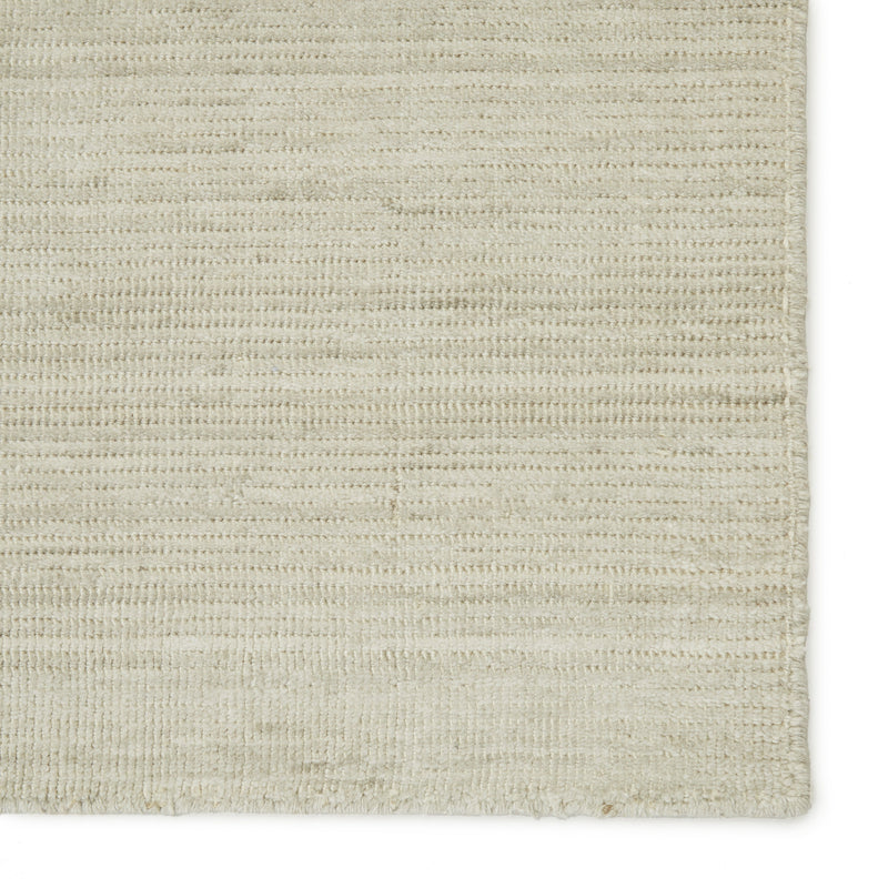 Danan Handmade Solid Ivory & Light Gray Rug