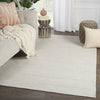 Danan Handmade Solid Ivory & Light Gray Rug