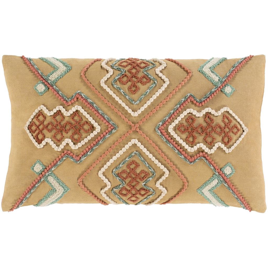 Bisbee BSB-002 Woven Pillow in Clay & Ivory by Surya