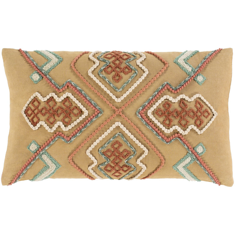 Bisbee BSB-002 Woven Pillow in Clay & Ivory by Surya