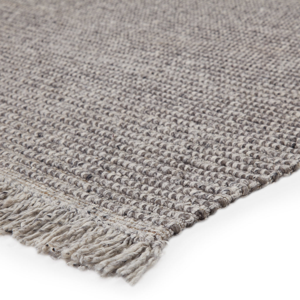 Caraway Handmade Solid Rug in Gray & Cream