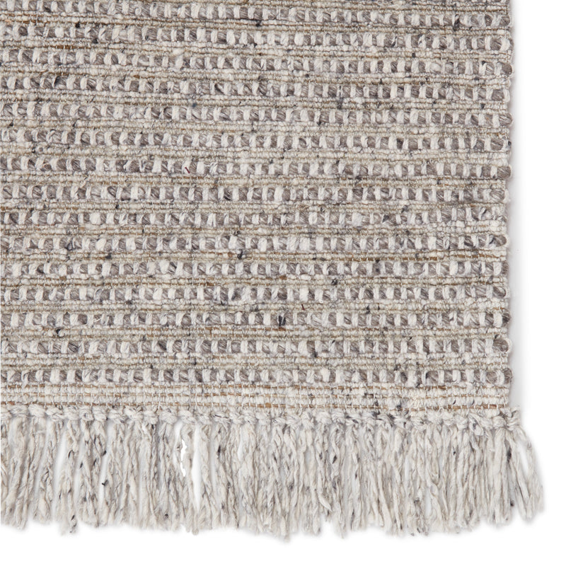 Caraway Handmade Solid Rug in Gray & Cream