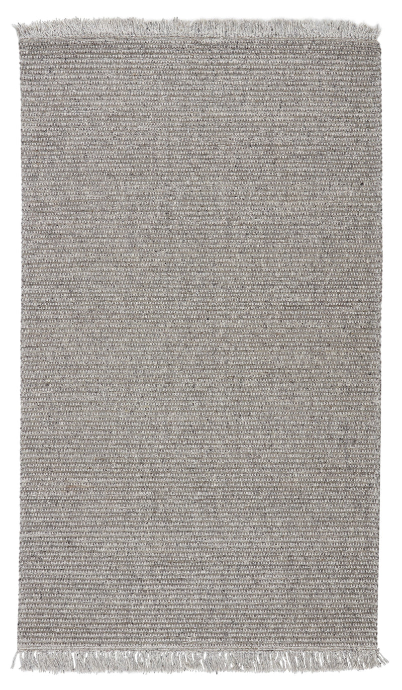 Caraway Handmade Solid Rug in Gray & Cream