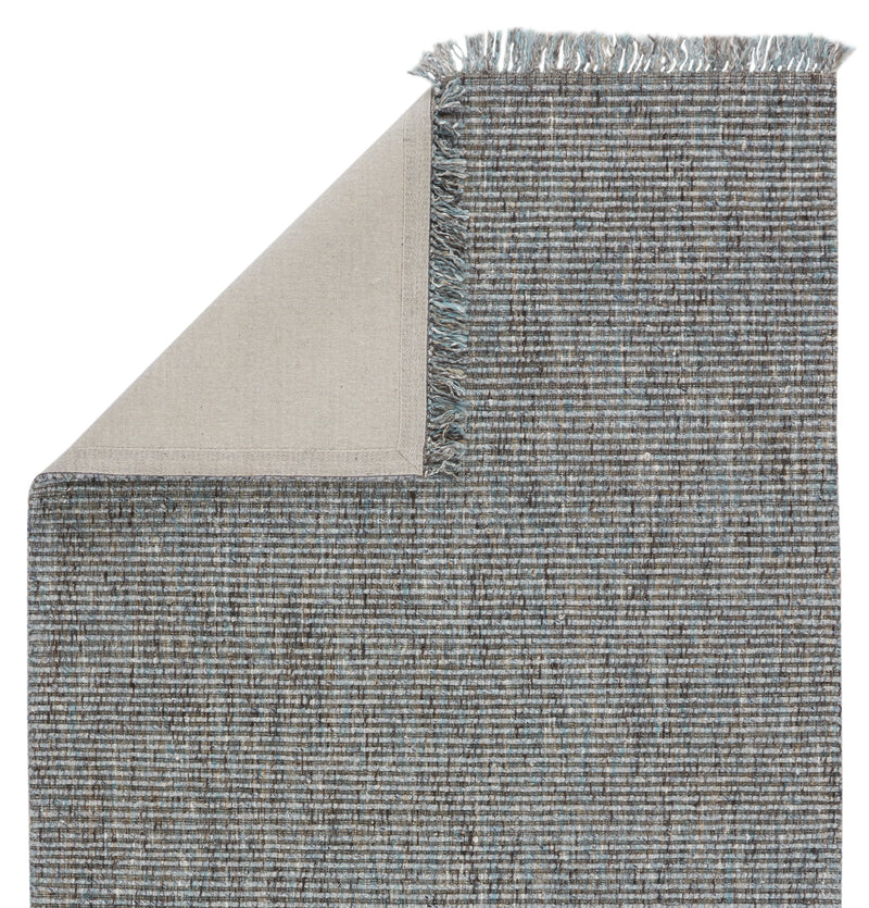 Caraway Handmade Solid Rug in Gray & Blue