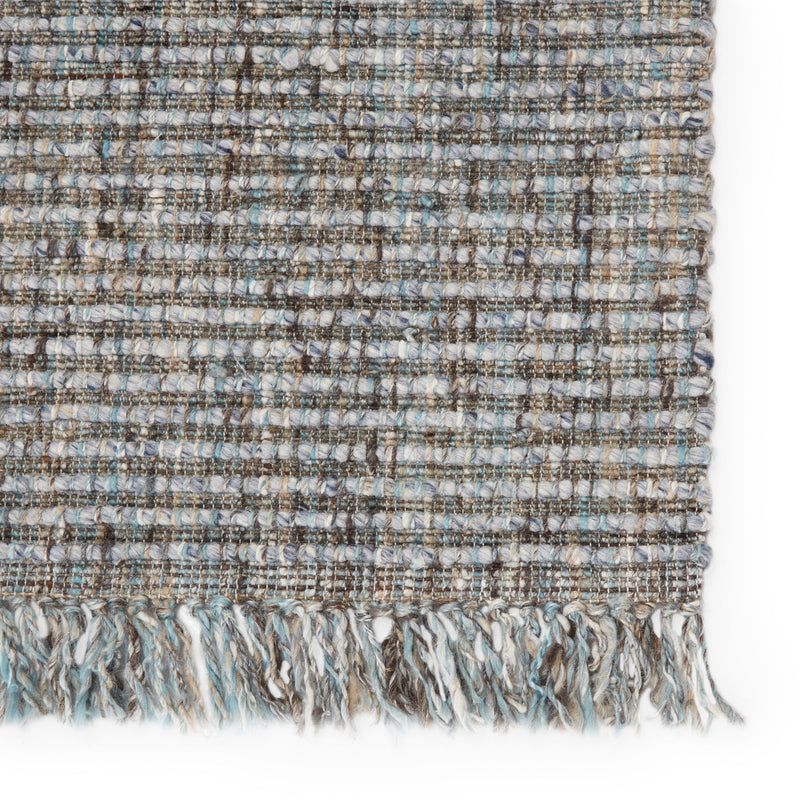 Caraway Handmade Solid Rug in Gray & Blue