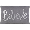 Believe BVE-001 Woven Lumbar Pillow in Charcoal & Metallic - Silver by Surya