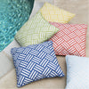 Basketweave BW-001 Woven Pillow in Ivory & Navy by Surya