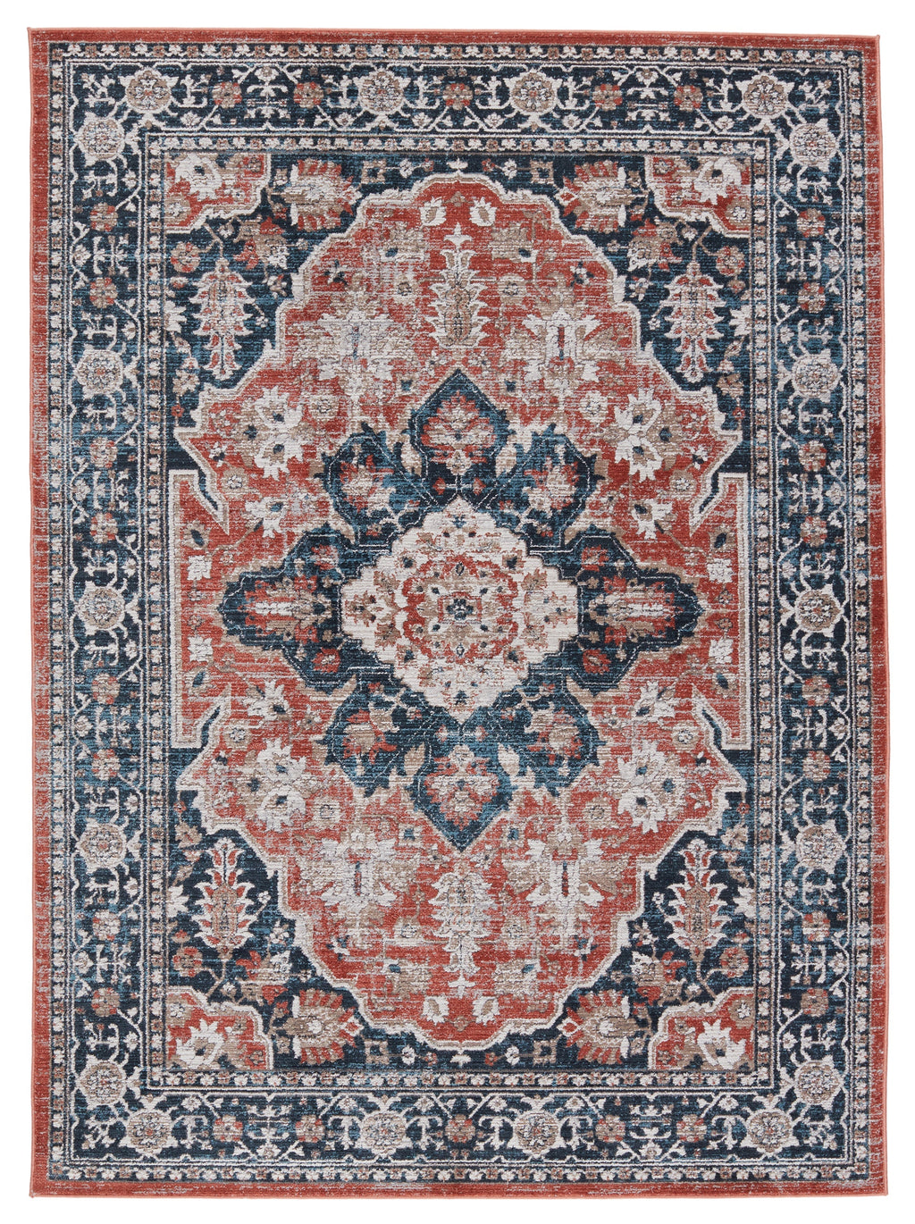 Palama Medallion Blue & Red Rug by Jaipur Living