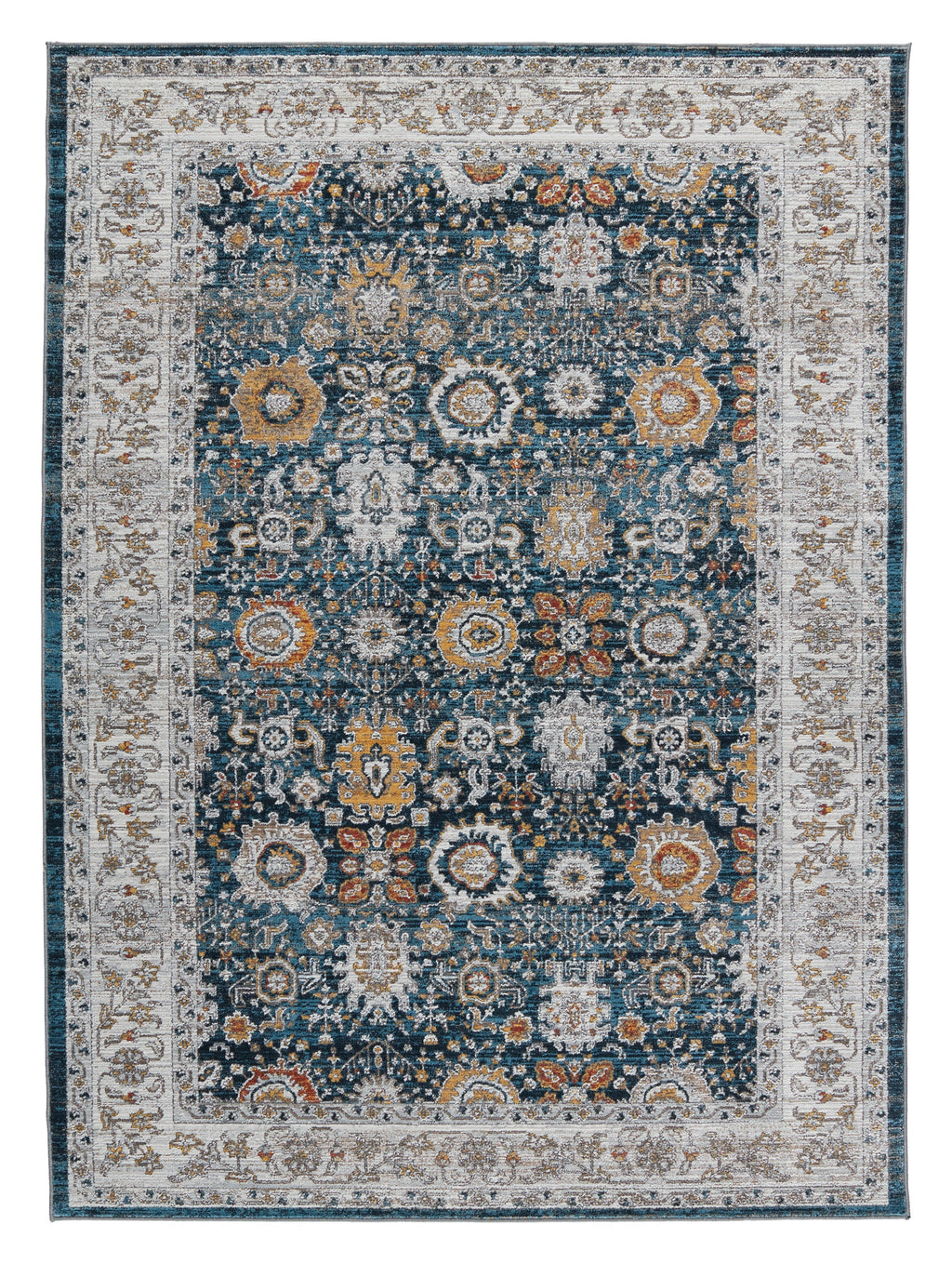 Byzantine Endellion Blue & Gold Rug 1